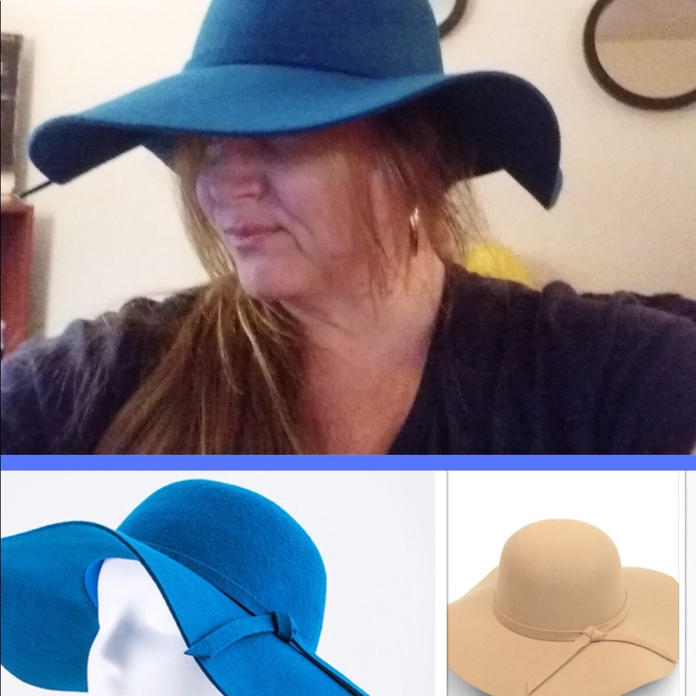 So CHIC✨Blue Wide brim, boho hat. Detail, ribbon … - Picture 3 of 5
